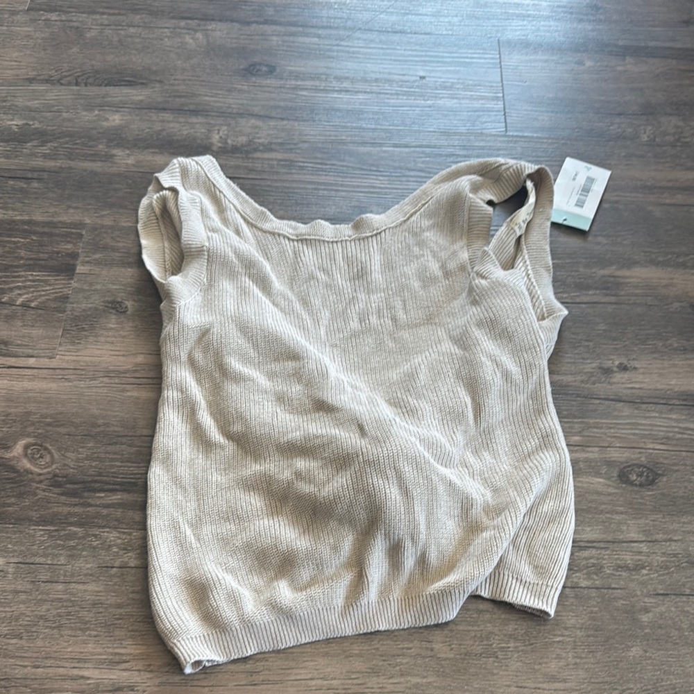 Elegant Beige Knit Women's Top